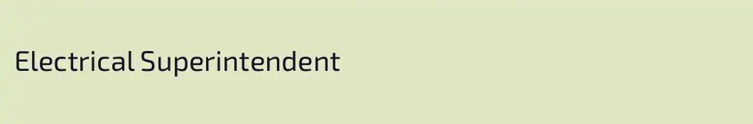 Electrical Superintendent